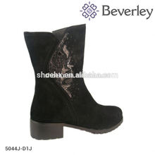 New design tpr out sole ladies cowhide leather boots